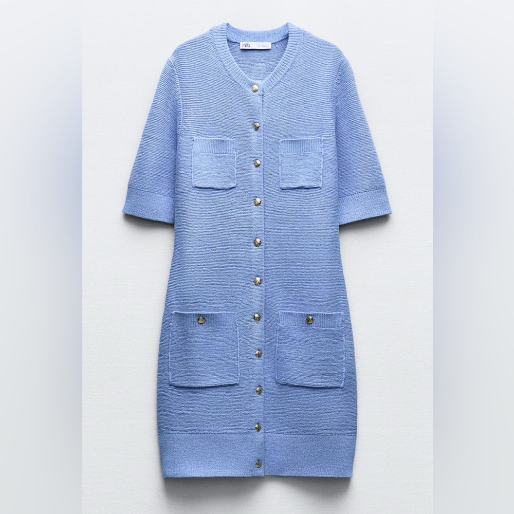 Zara knit blue dress